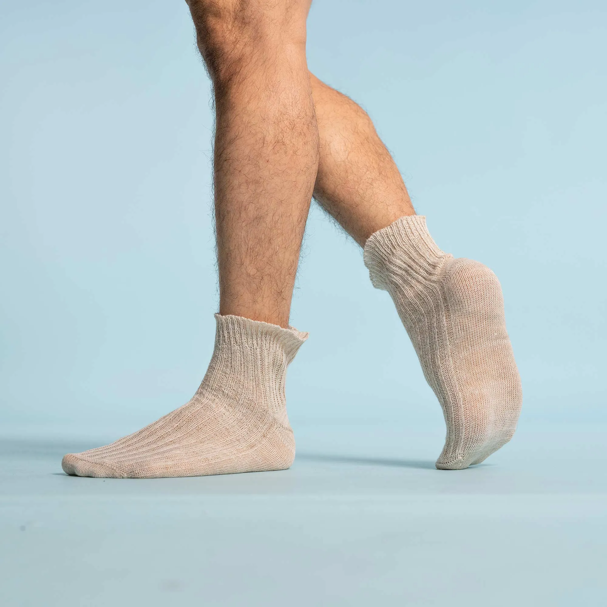 RIVERDALE Elastic-free Organic Linen Socks (with Organic Cotton) (No Polyester, No Latex, No Spandex, No Nylon, No Polyamide, No Plastic, No Synthetics) (100% Biodegradable)