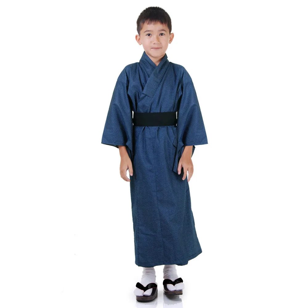 Ronin Blue Japanese Kimono Robe Costume for Boys