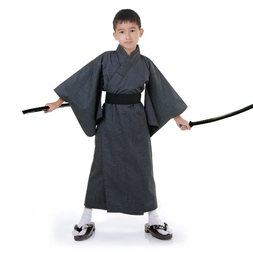 Ronin Blue Japanese Kimono Robe Costume for Boys