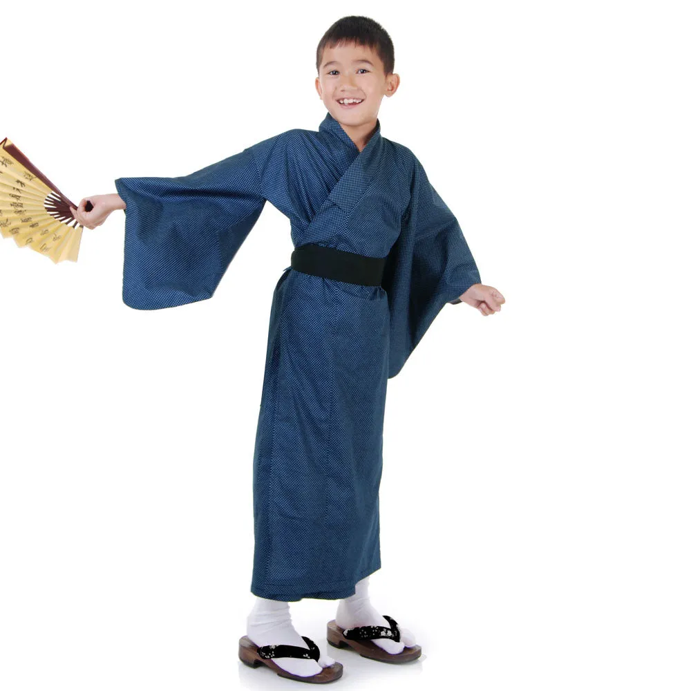 Ronin Blue Japanese Kimono Robe Costume for Boys