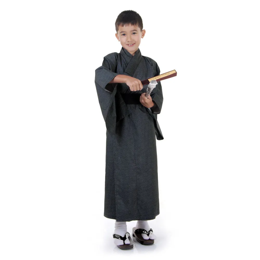 Ronin Blue Japanese Kimono Robe Costume for Boys