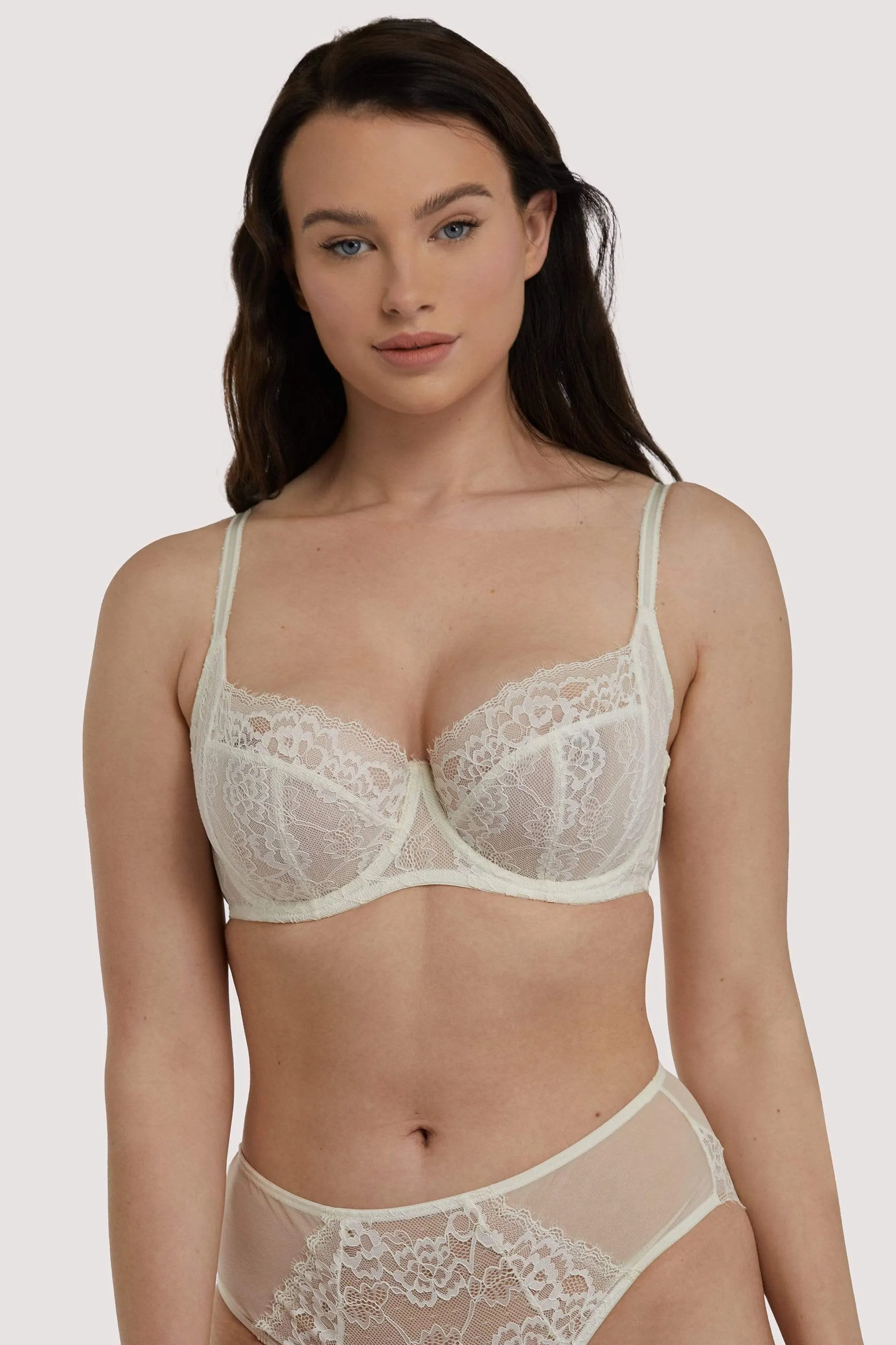 Rosalyn Ivory White Full Coverage Lace Bra