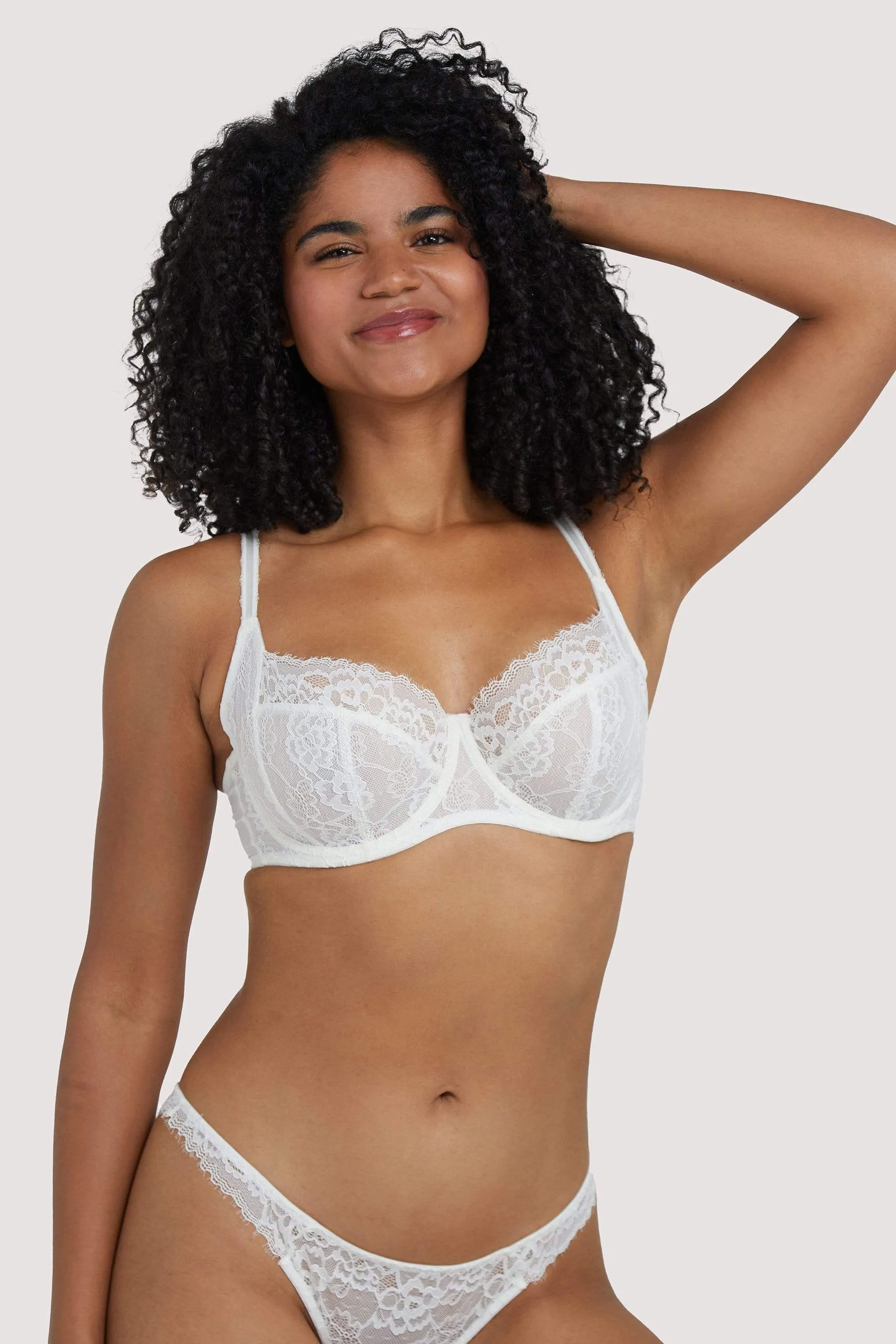 Rosalyn Ivory White Full Coverage Lace Bra