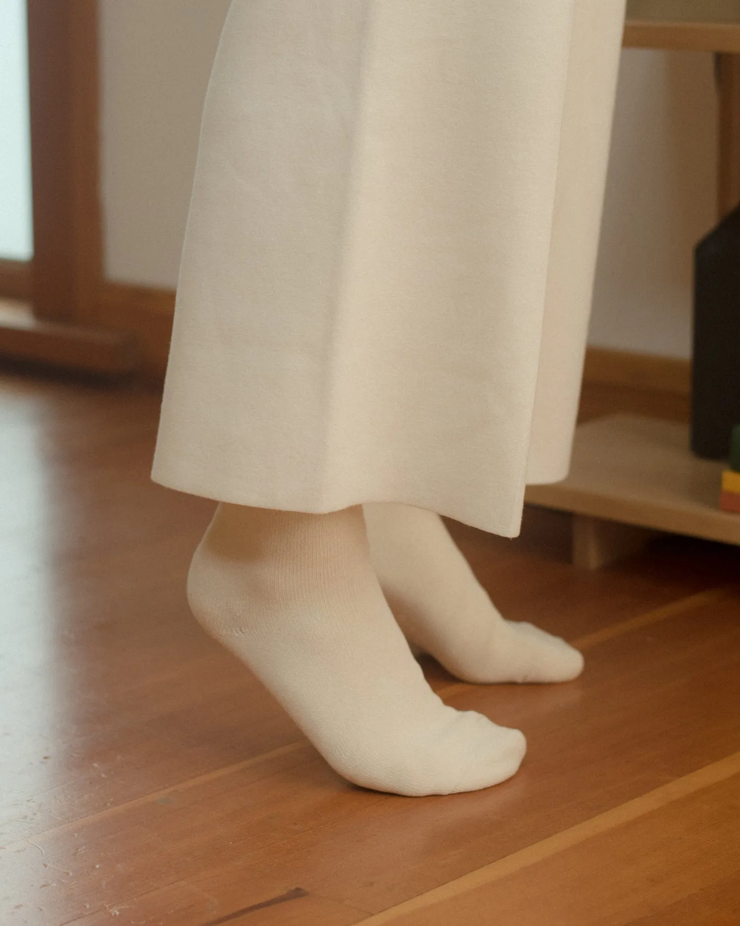 Silk Cotton Lounge Socks - Ivory