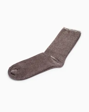 Silk Cotton Lounge Socks - Mocha Brown