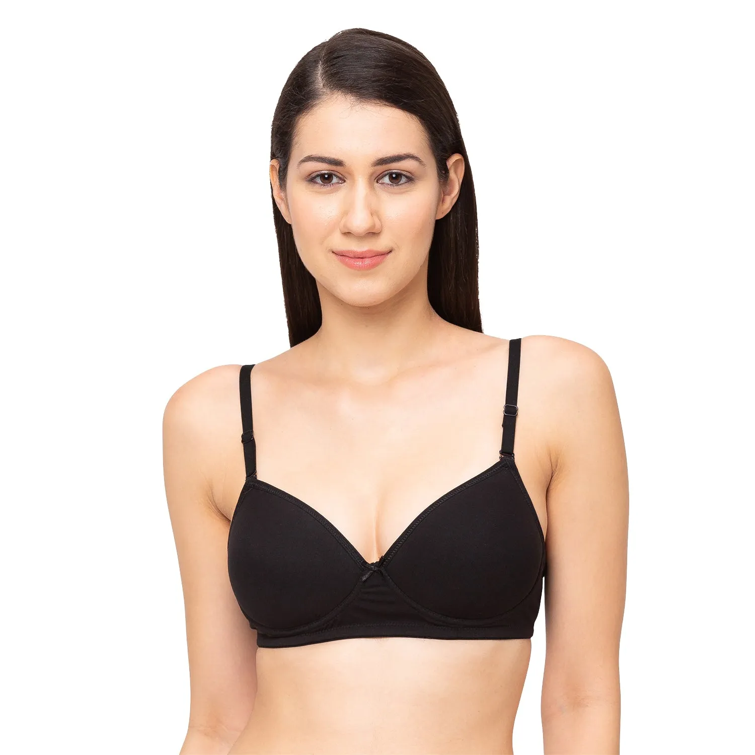 Slick - Cotton Mold Padded T-shirt Bra Black