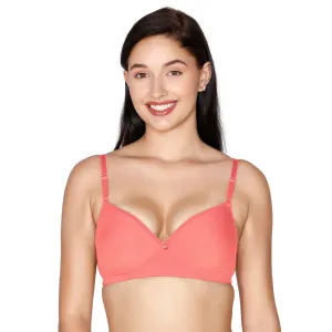 Slick - Cotton Mold Padded T-shirt Bra Peach