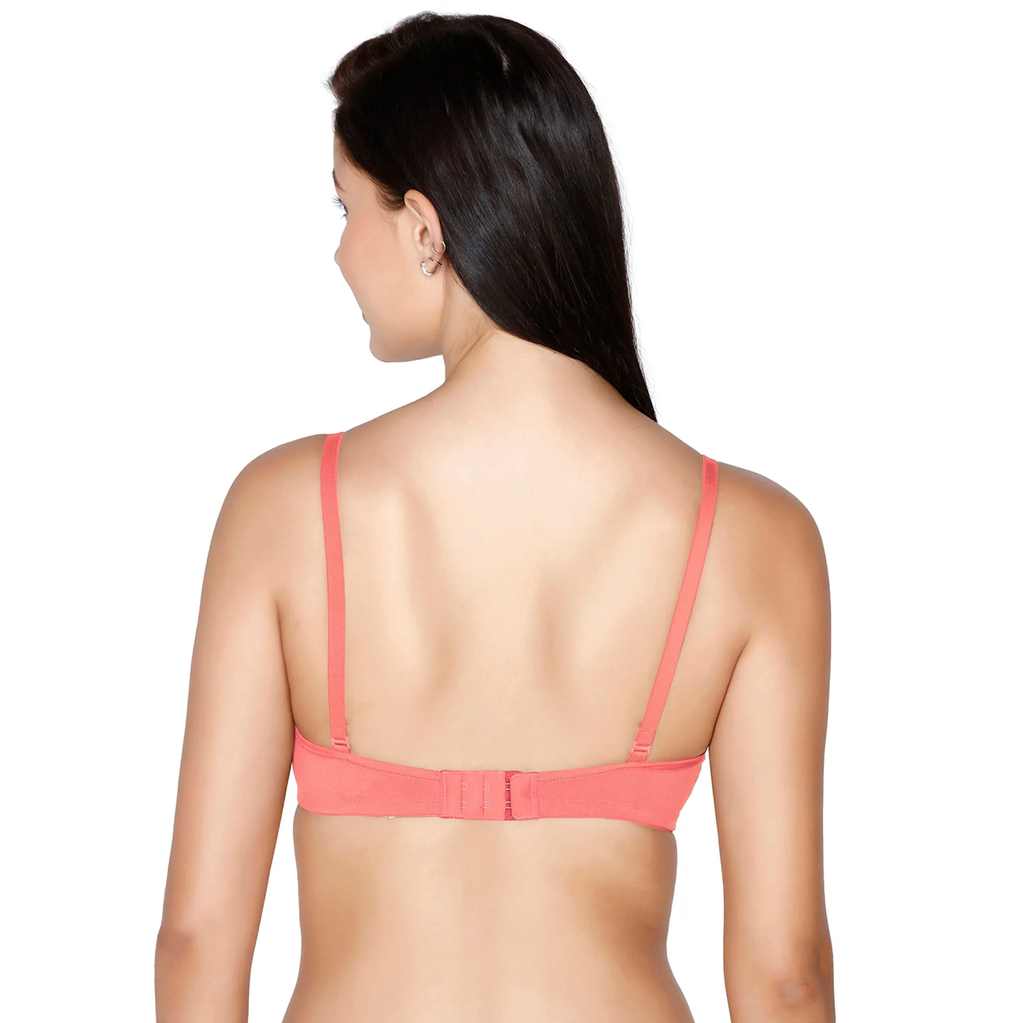 Slick - Cotton Mold Padded T-shirt Bra Peach