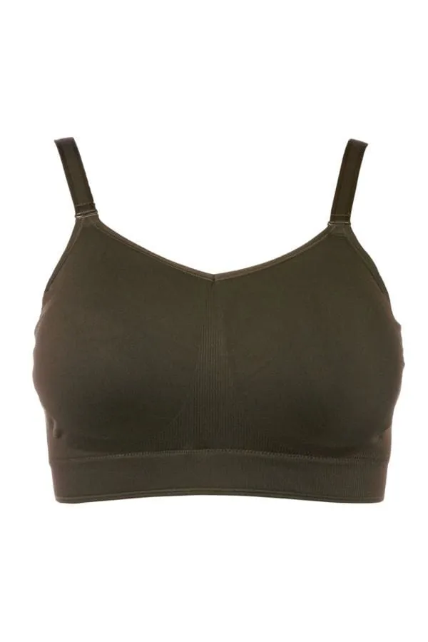 Smooth Seamless Comfort Wireless Bra - Olive Night