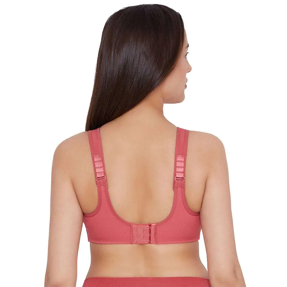 Sport Non Padded Wired Full Coverage Full Support High Intensity Sports Bra -Red