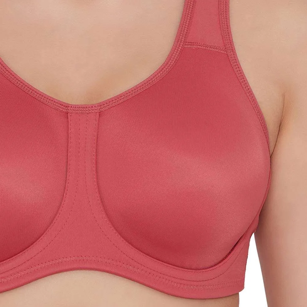 Sport Non Padded Wired Full Coverage Full Support High Intensity Sports Bra -Red