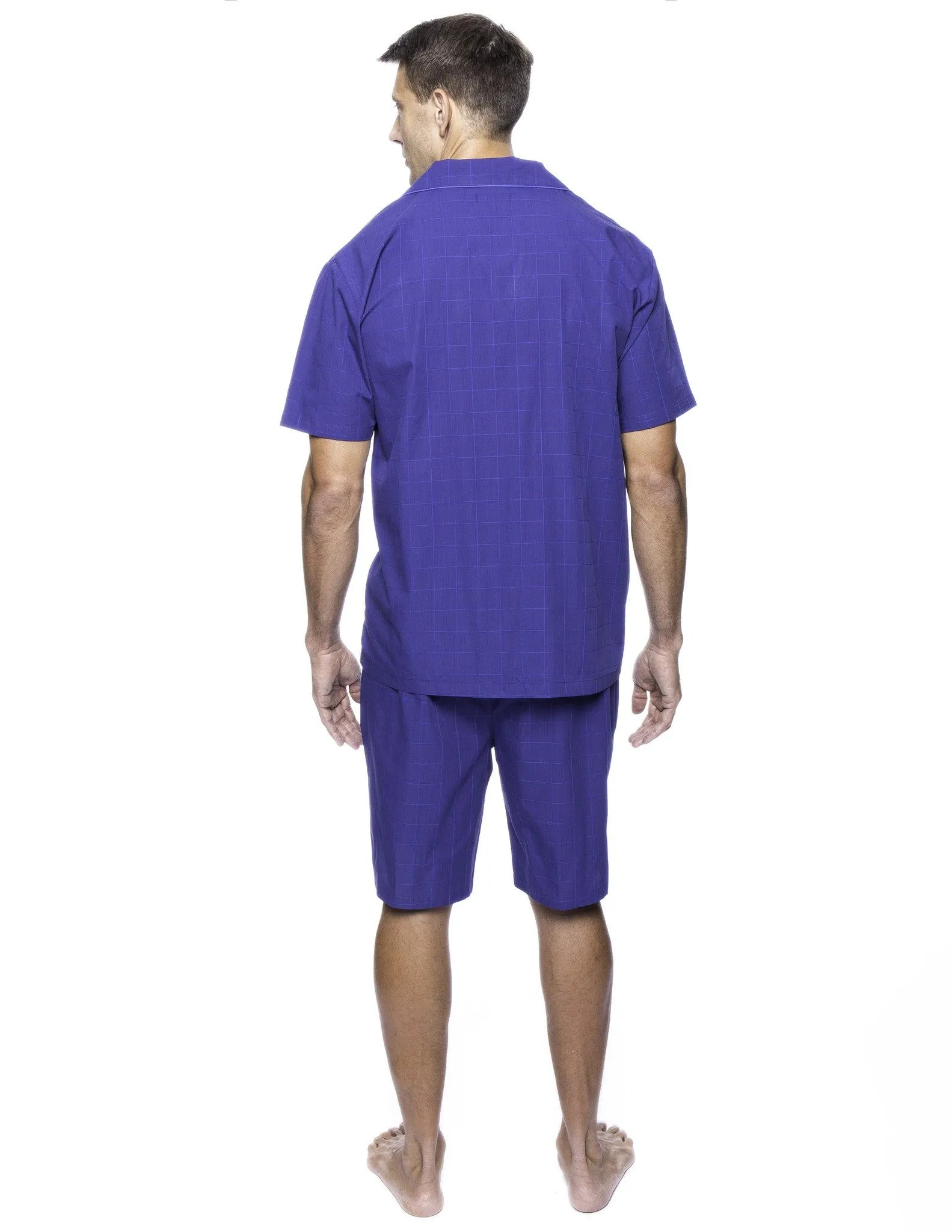 Twin Boat Men's 100% Woven Cotton Short Pajama Sleepwear Set