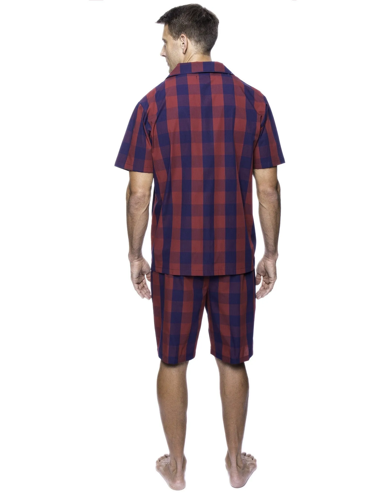 Twin Boat Men's 100% Woven Cotton Short Pajama Sleepwear Set