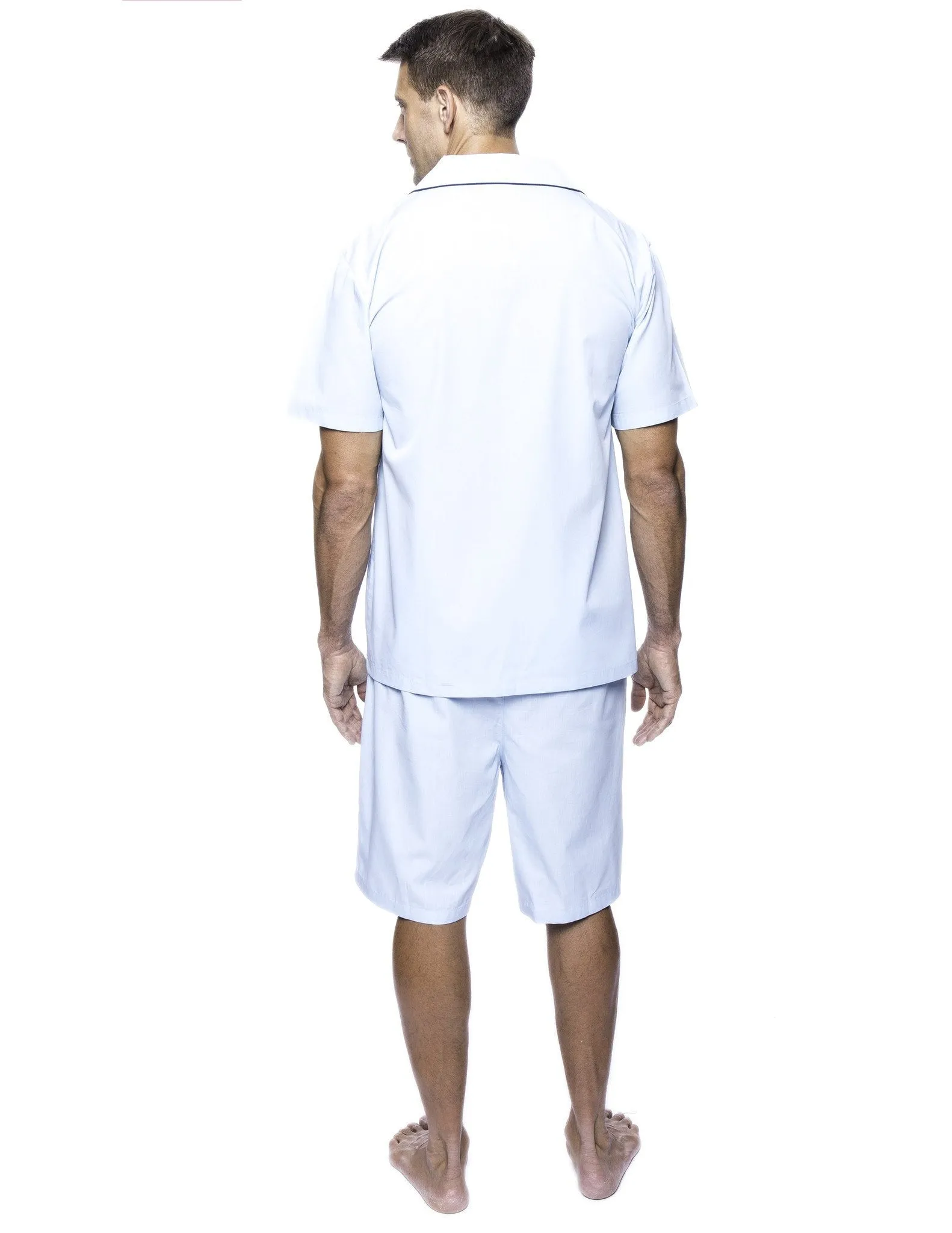 Twin Boat Men's 100% Woven Cotton Short Pajama Sleepwear Set