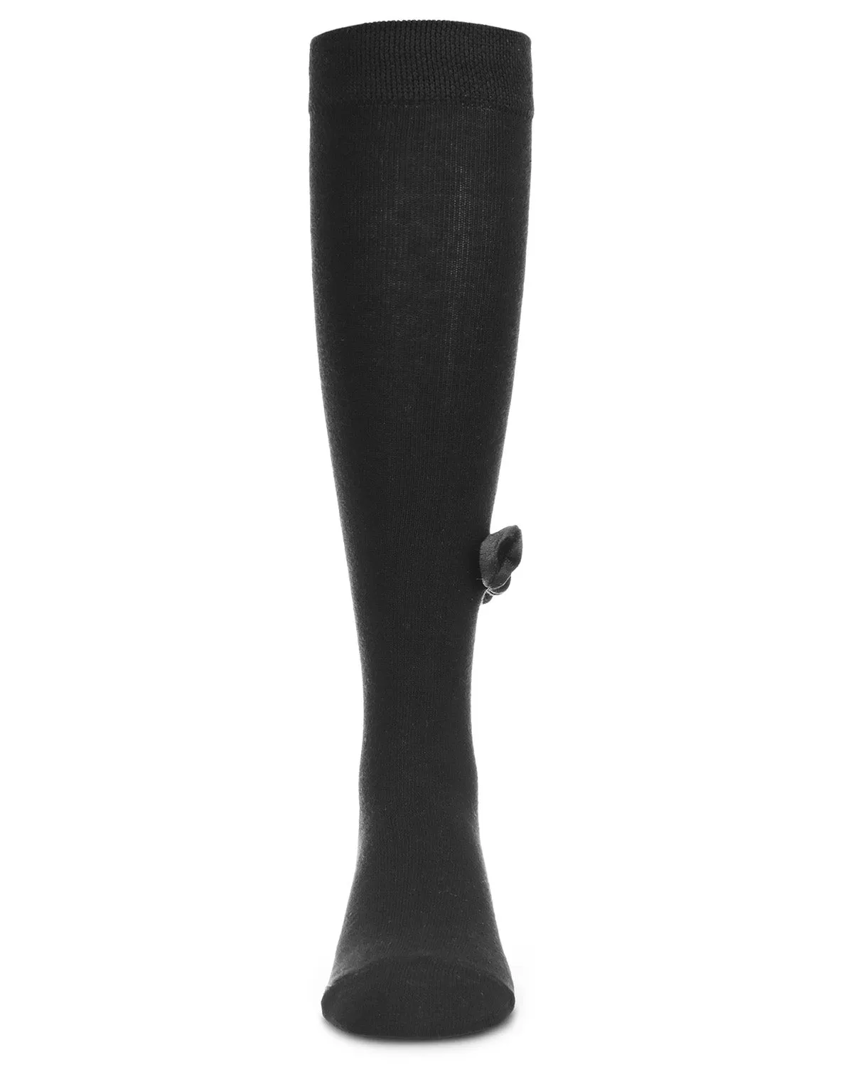 Velvet Bow Cotton Blend Knee High Sock