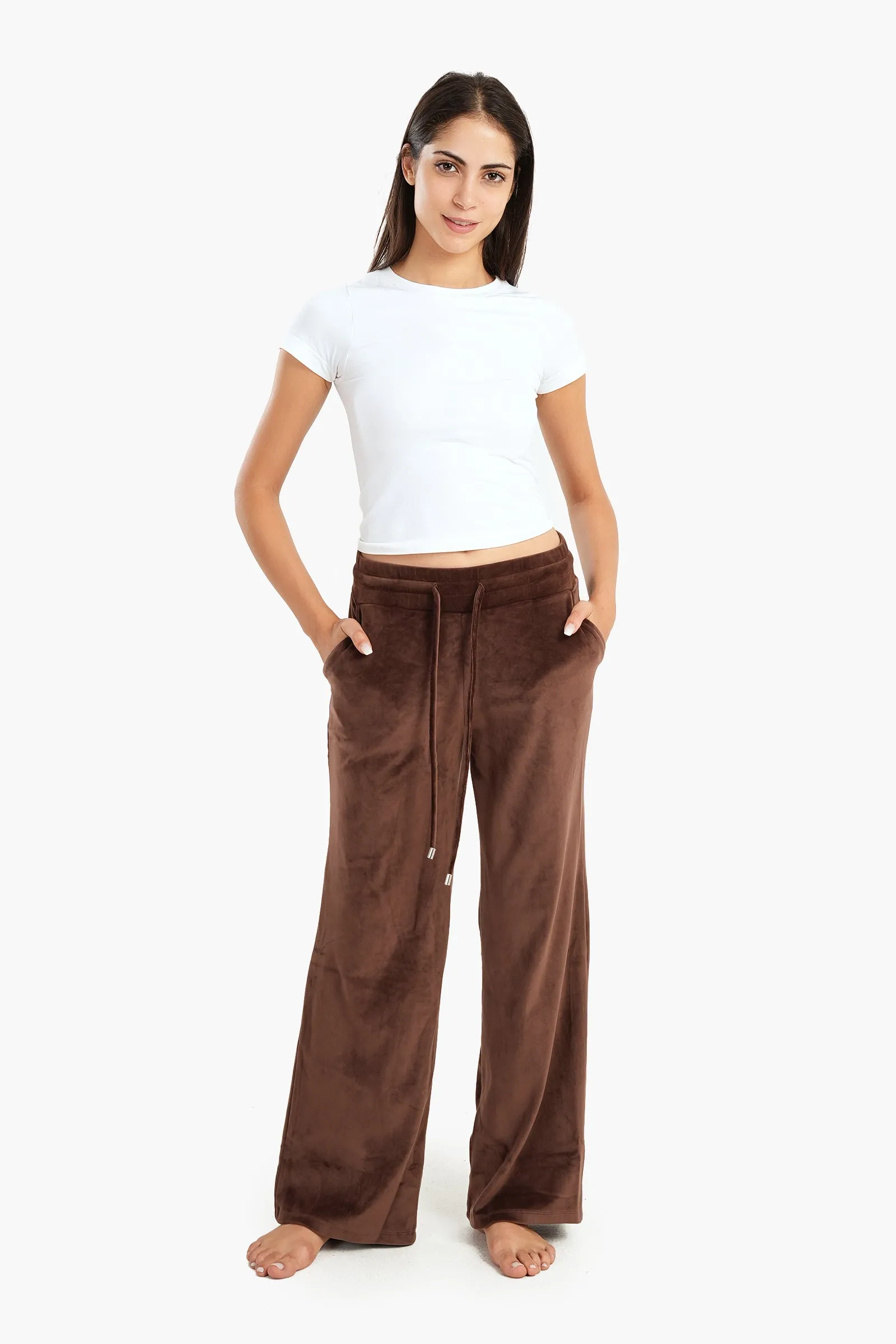 Velvet Wide Leg Pyjama Pants