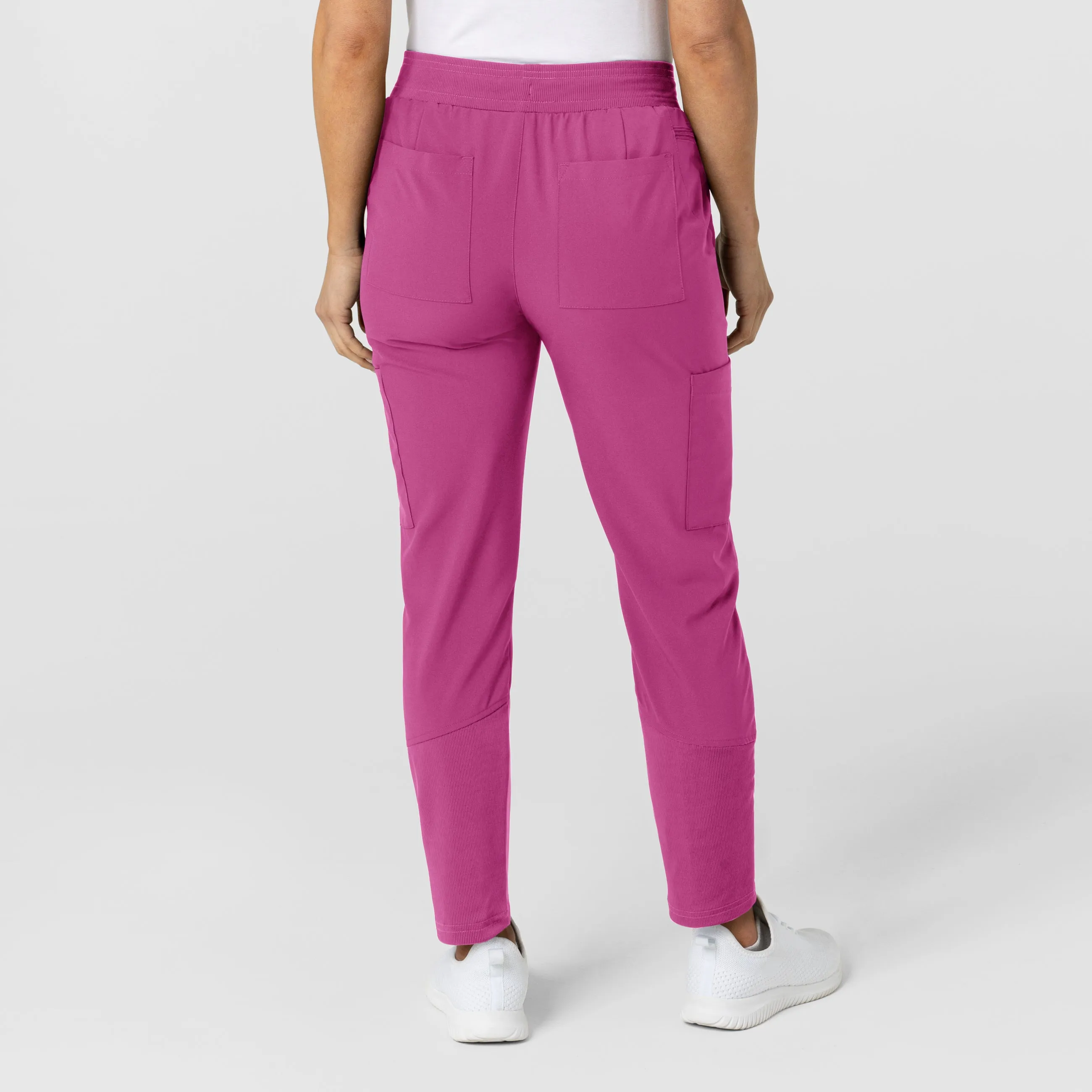 W123 Women's Flex-n-Reach Track Scrub Pant - Raspberry