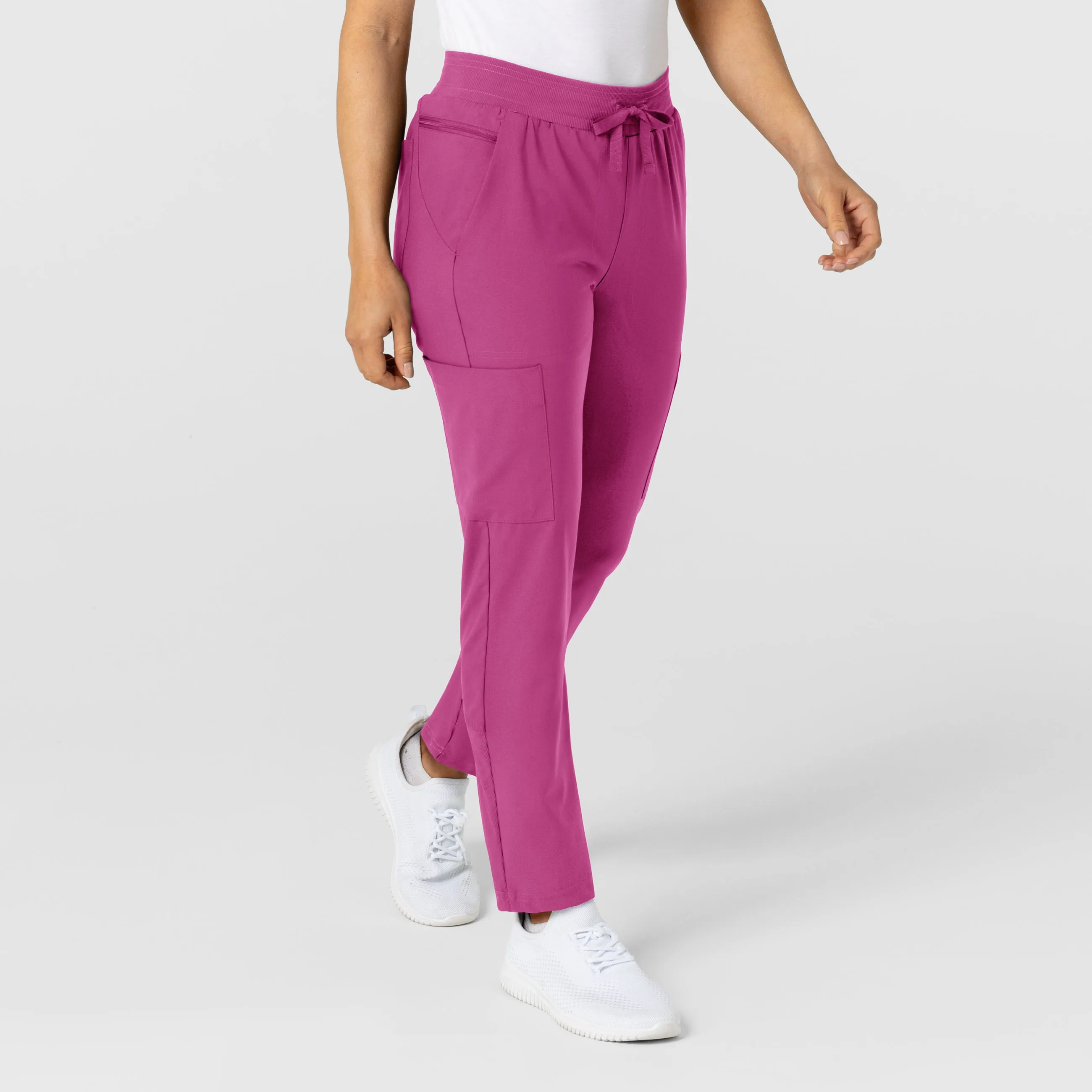 W123 Women's Flex-n-Reach Track Scrub Pant - Raspberry