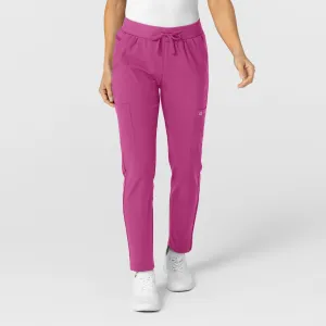 W123 Women's Flex-n-Reach Track Scrub Pant - Raspberry