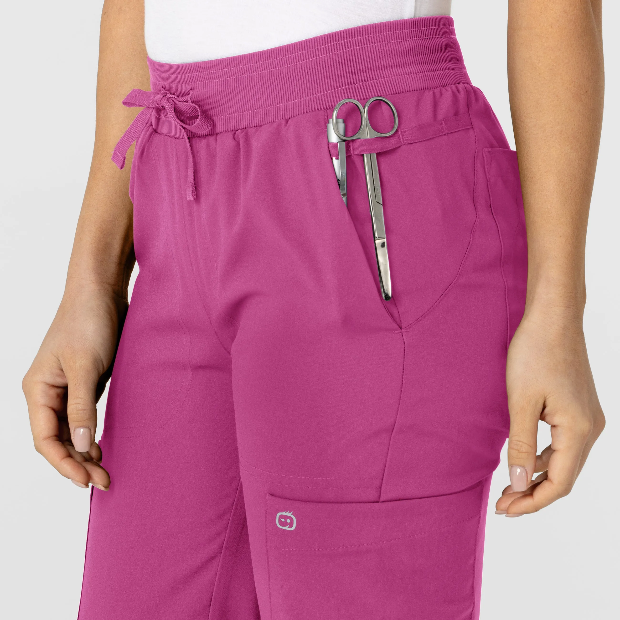 W123 Women's Flex-n-Reach Track Scrub Pant - Raspberry