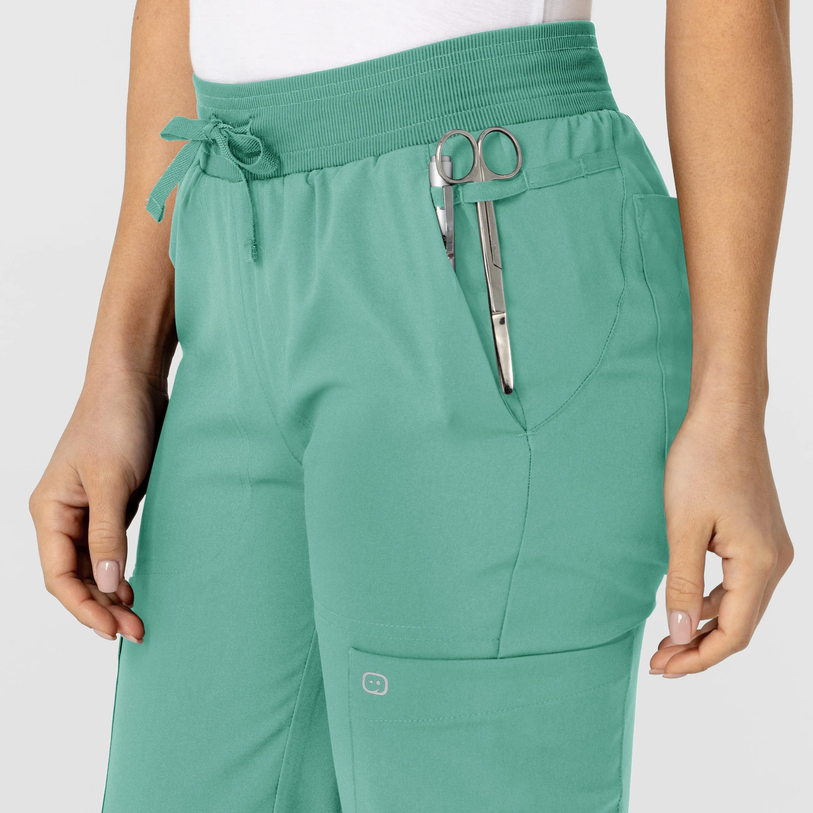 W123 Women's Flex-n-Reach Track Scrub Pant - Turquoise