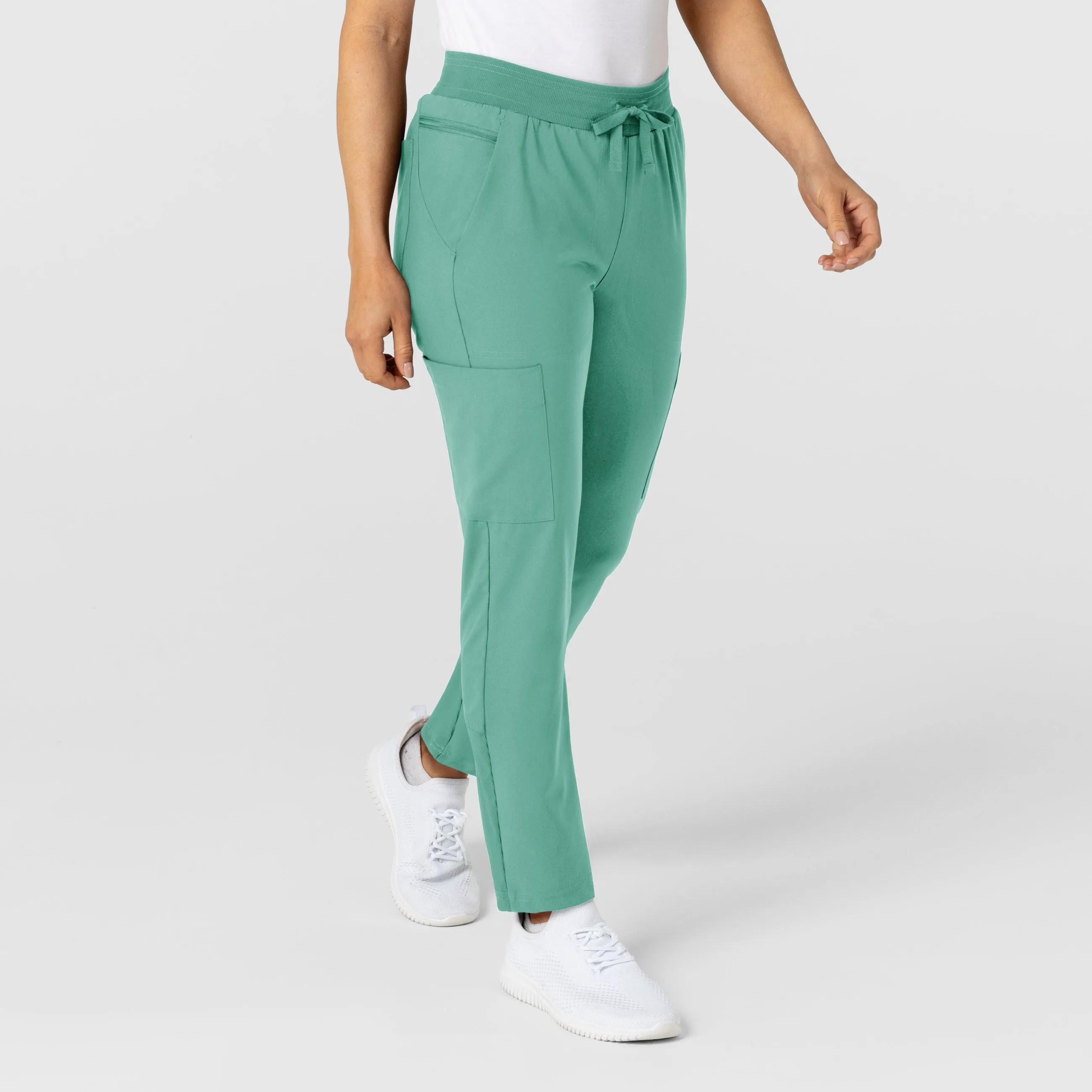 W123 Women's Flex-n-Reach Track Scrub Pant - Turquoise