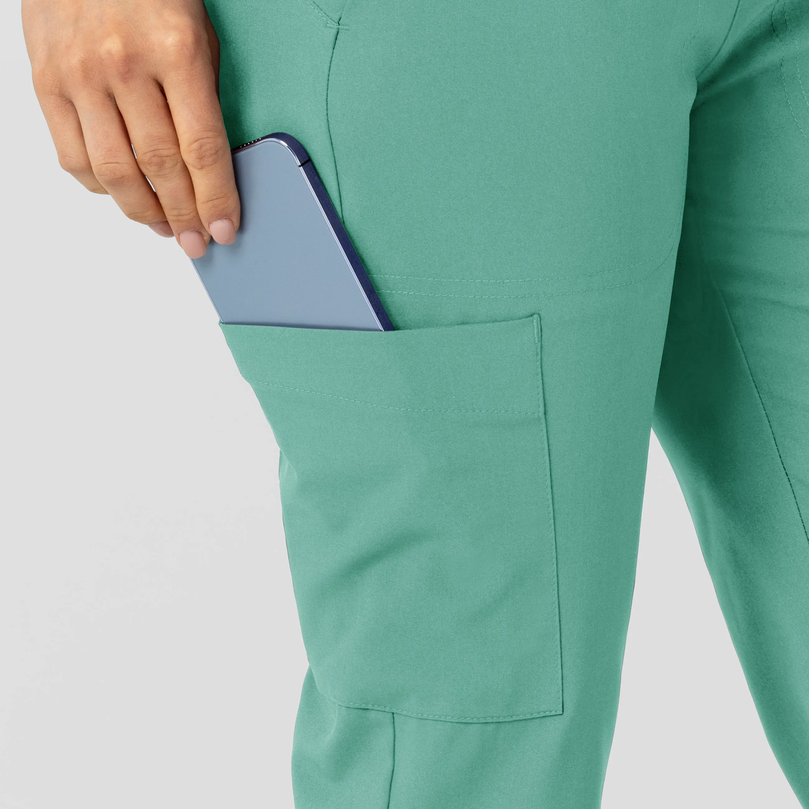 W123 Women's Flex-n-Reach Track Scrub Pant - Turquoise