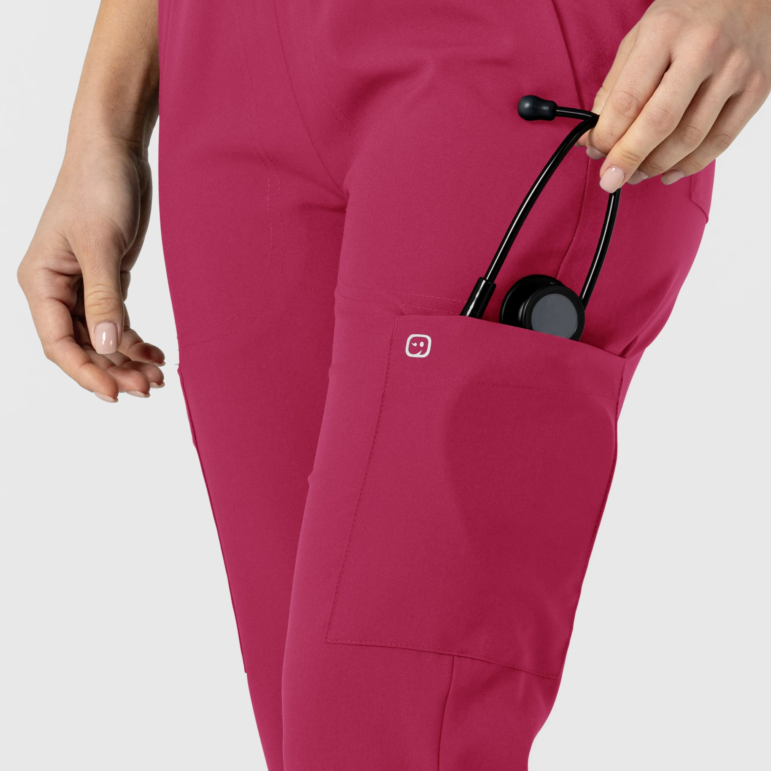 W123 Women's Flex-n-Reach Track Scrub Pant - Viva Magenta