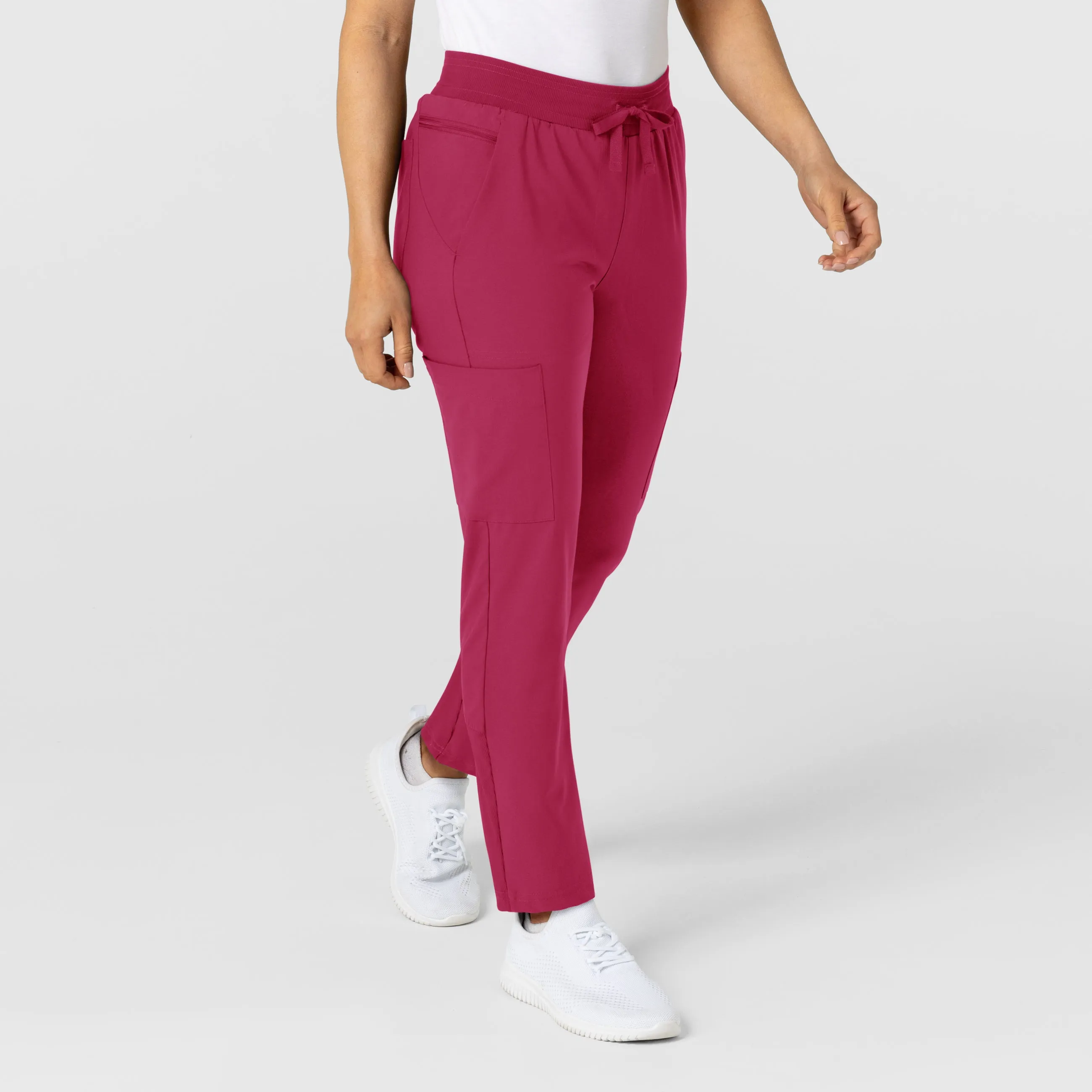 W123 Women's Flex-n-Reach Track Scrub Pant - Viva Magenta