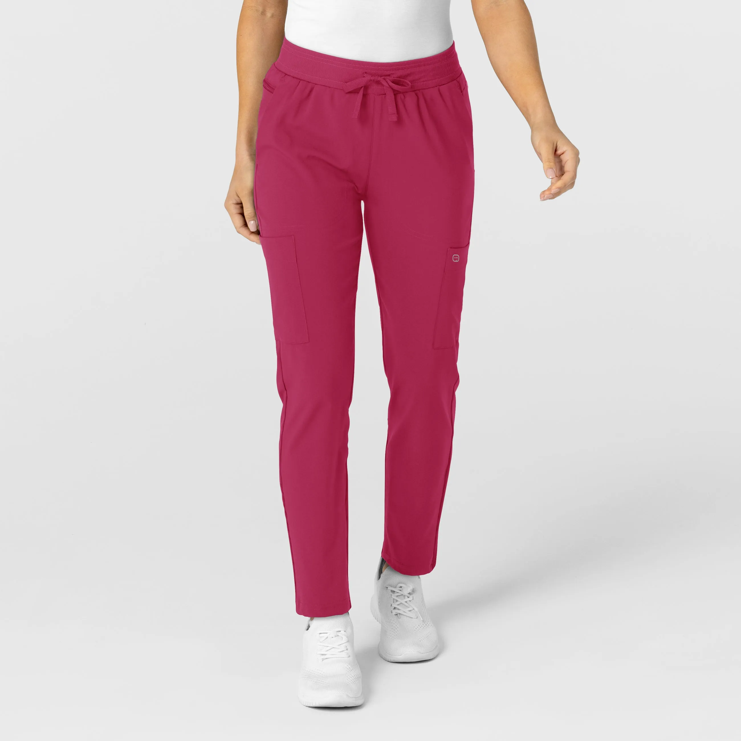 W123 Women's Flex-n-Reach Track Scrub Pant - Viva Magenta