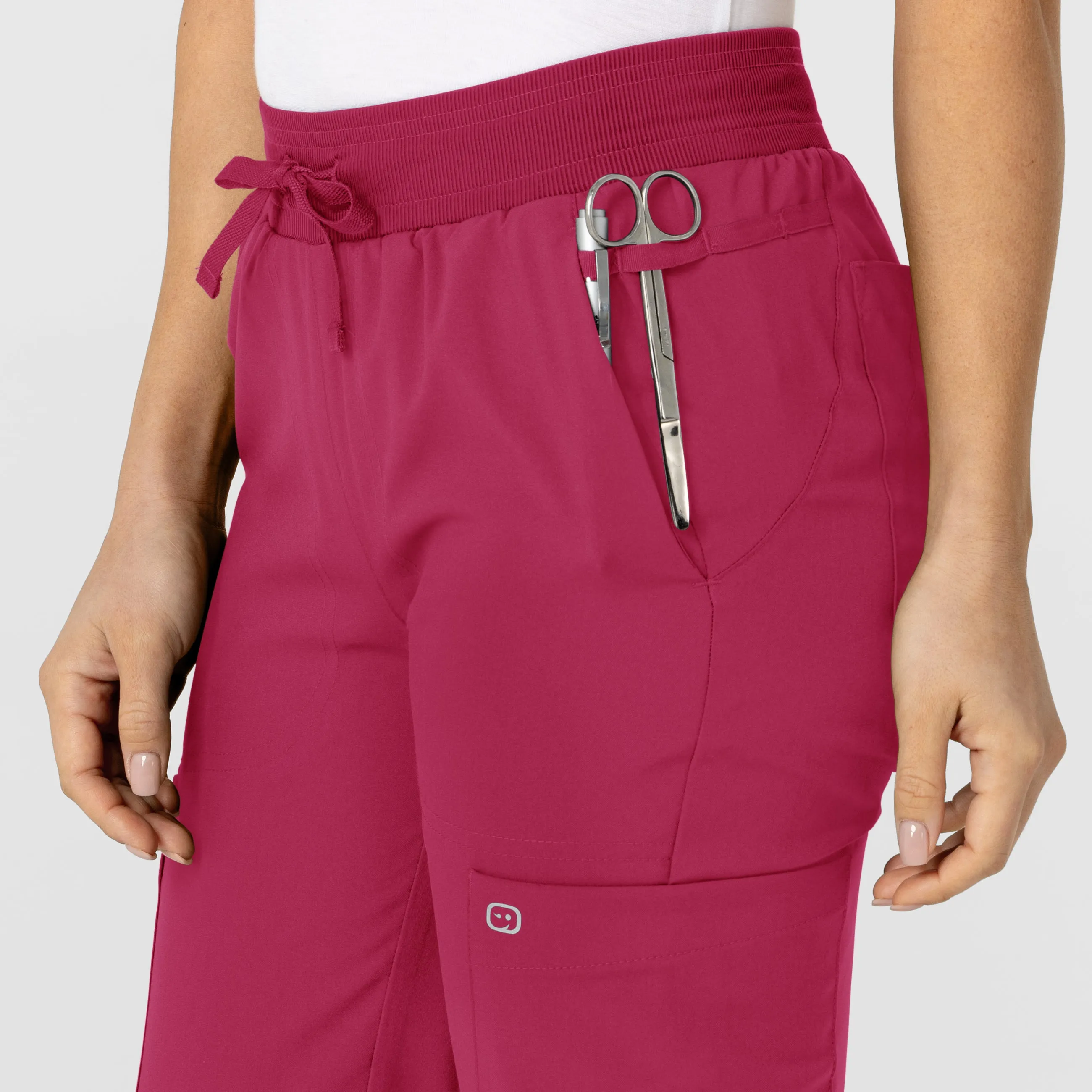 W123 Women's Flex-n-Reach Track Scrub Pant - Viva Magenta