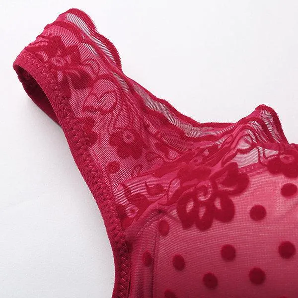 Wireless Breathable Adjustable  Lace Gather Bras