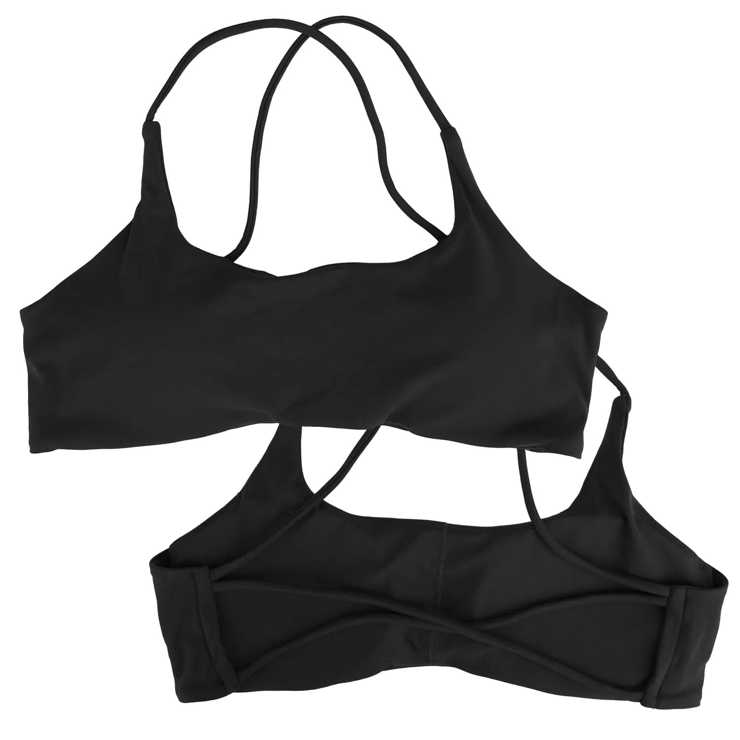 Women Cross Back Sport Bras Padded with Removable Pads Thin Straps