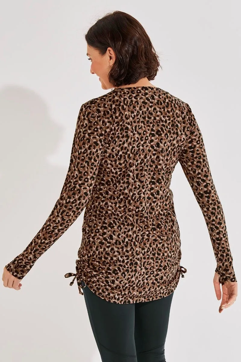 Women's Hokulani Ruche Swim Shirt  |  Brown Cheetah