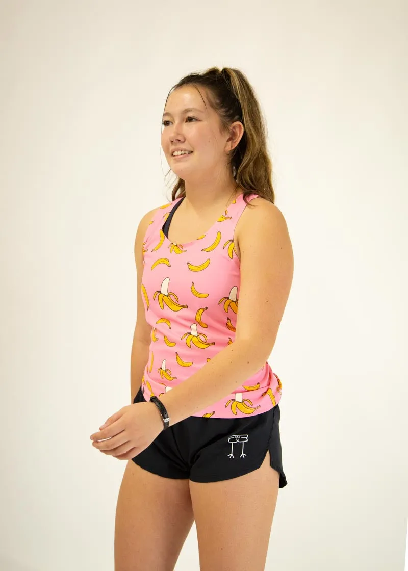 Women's Pink Bananas Performance Singlet