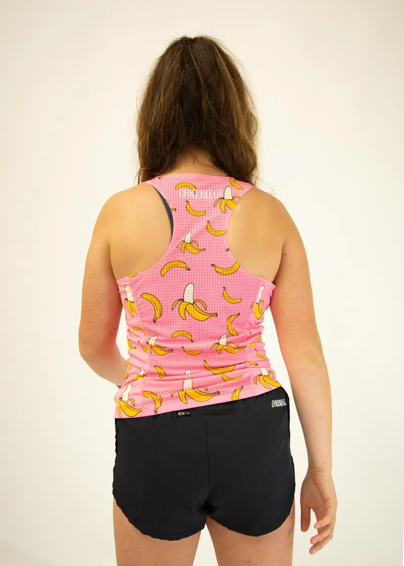 Women's Pink Bananas Performance Singlet