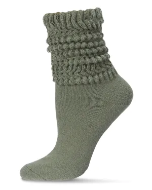 Women's Wide Ribbed Cotton Blend Slouch Crew Socks