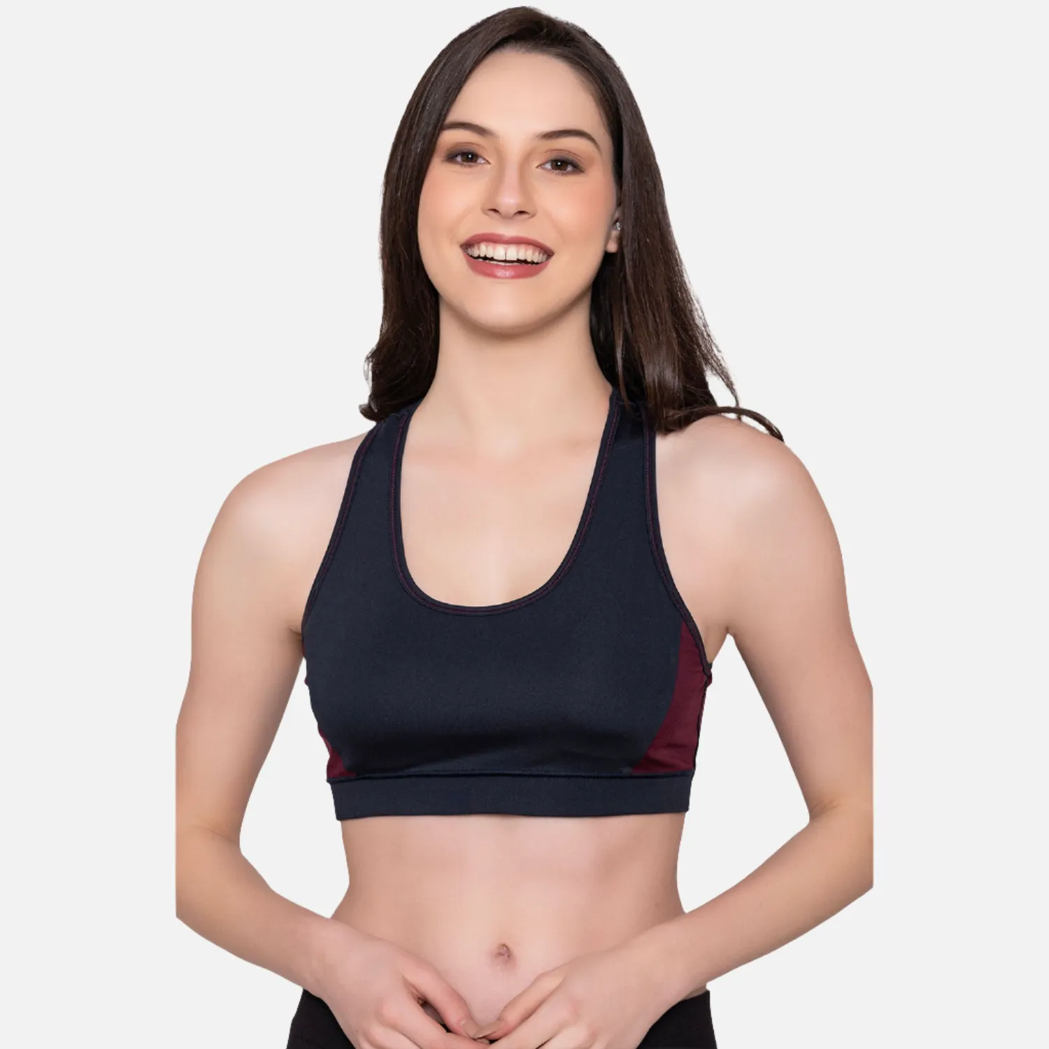 Women's Wirefree Padded Full Coverage Sports Bra - Navy