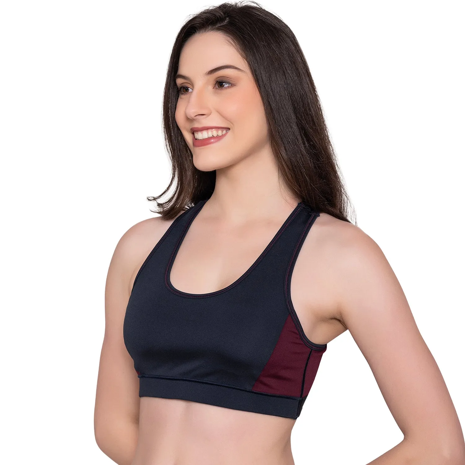 Women's Wirefree Padded Full Coverage Sports Bra - Navy