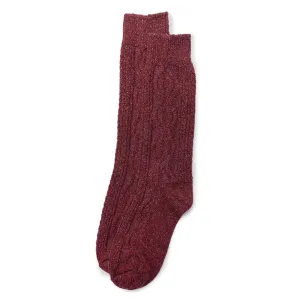 Wool and Silk Cable Knit Sock