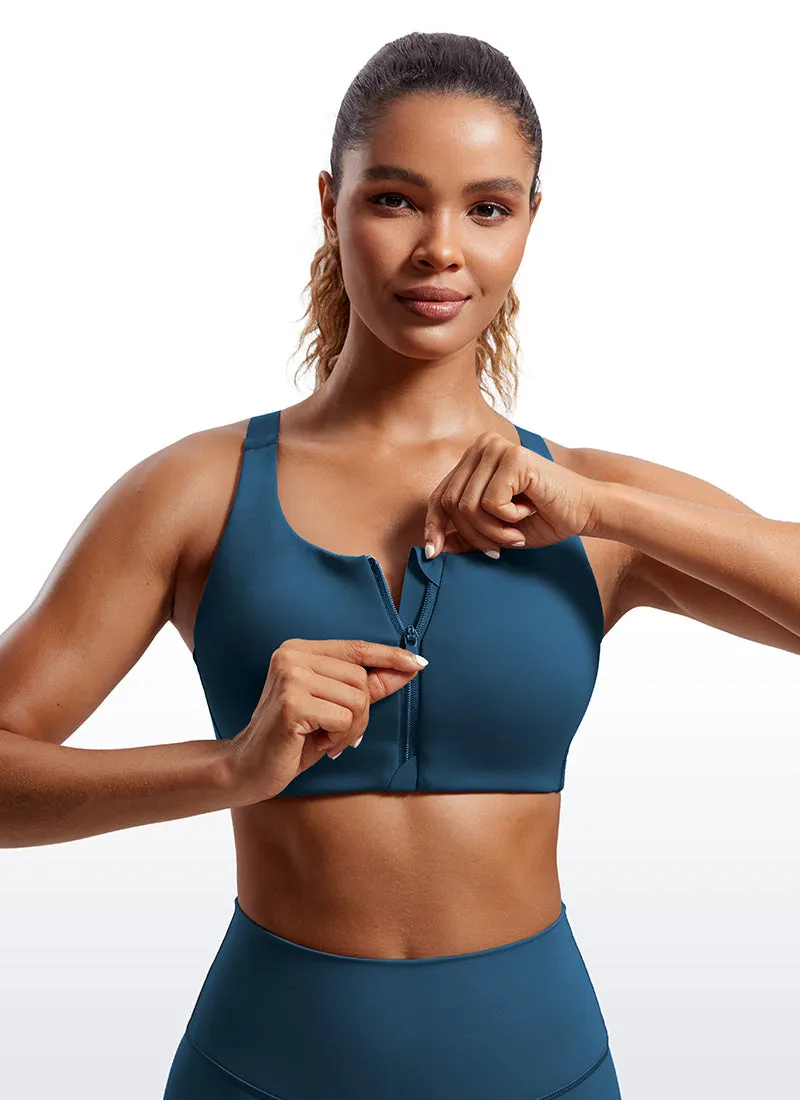 Zip Front High Impact Sports Bra